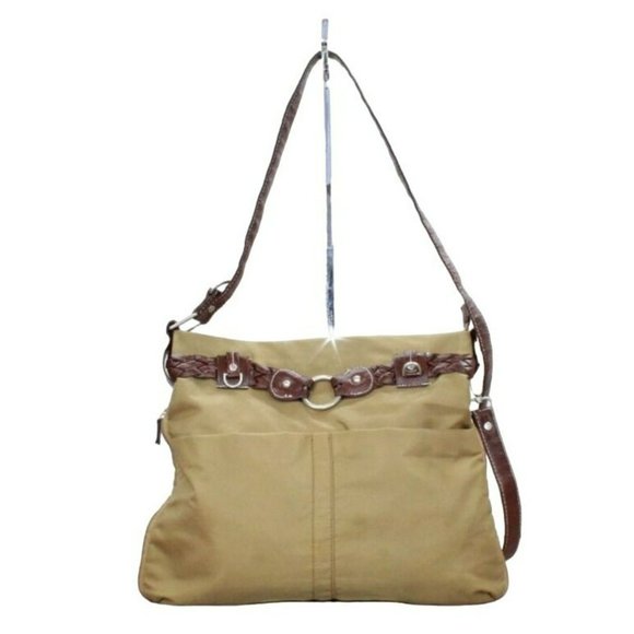 Travelon Bags Travelon Tan Nylon Brown Leather Strap Expandable